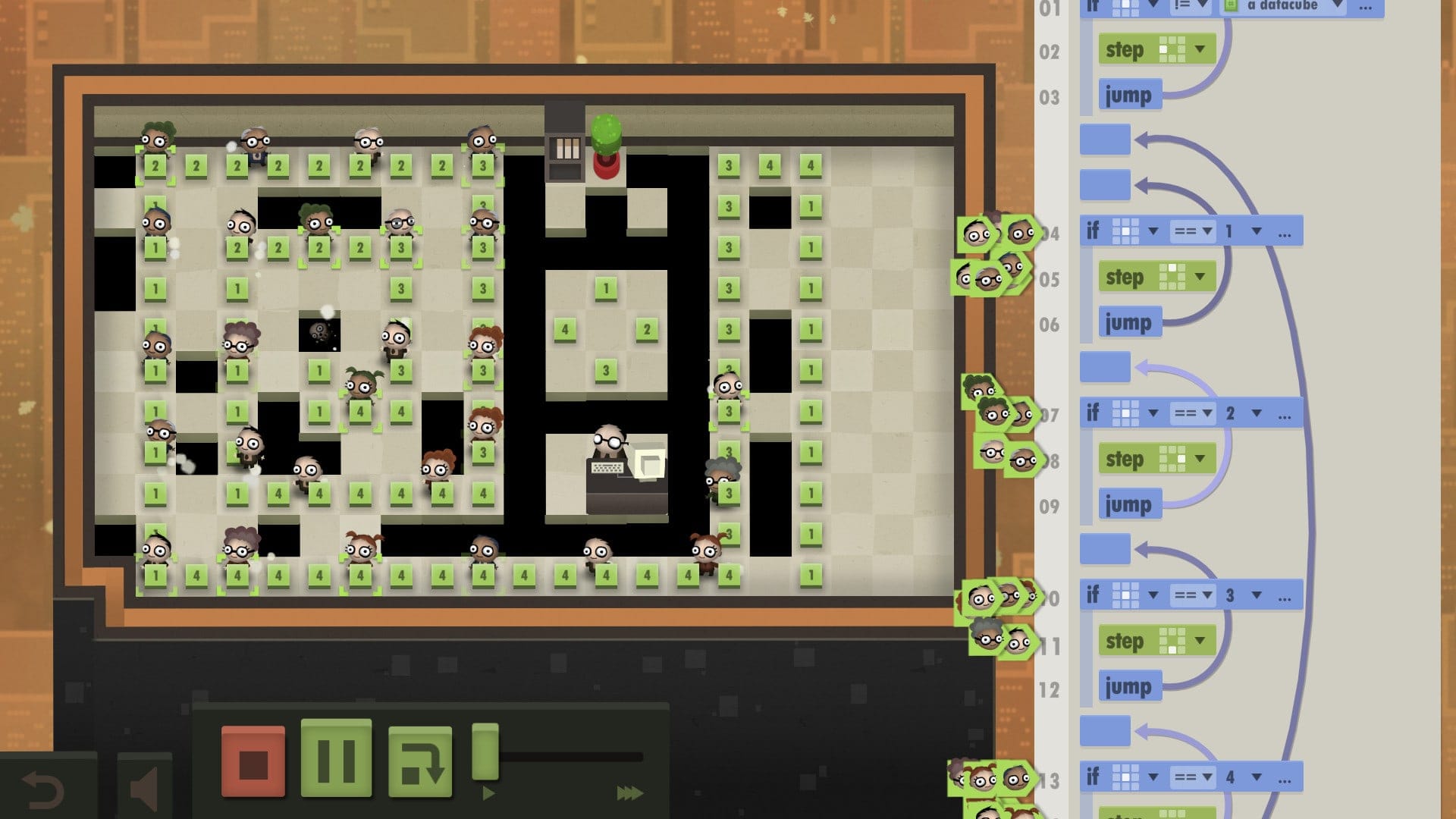 7 Billion Humans — visual puzzle programming game screenshot 2
