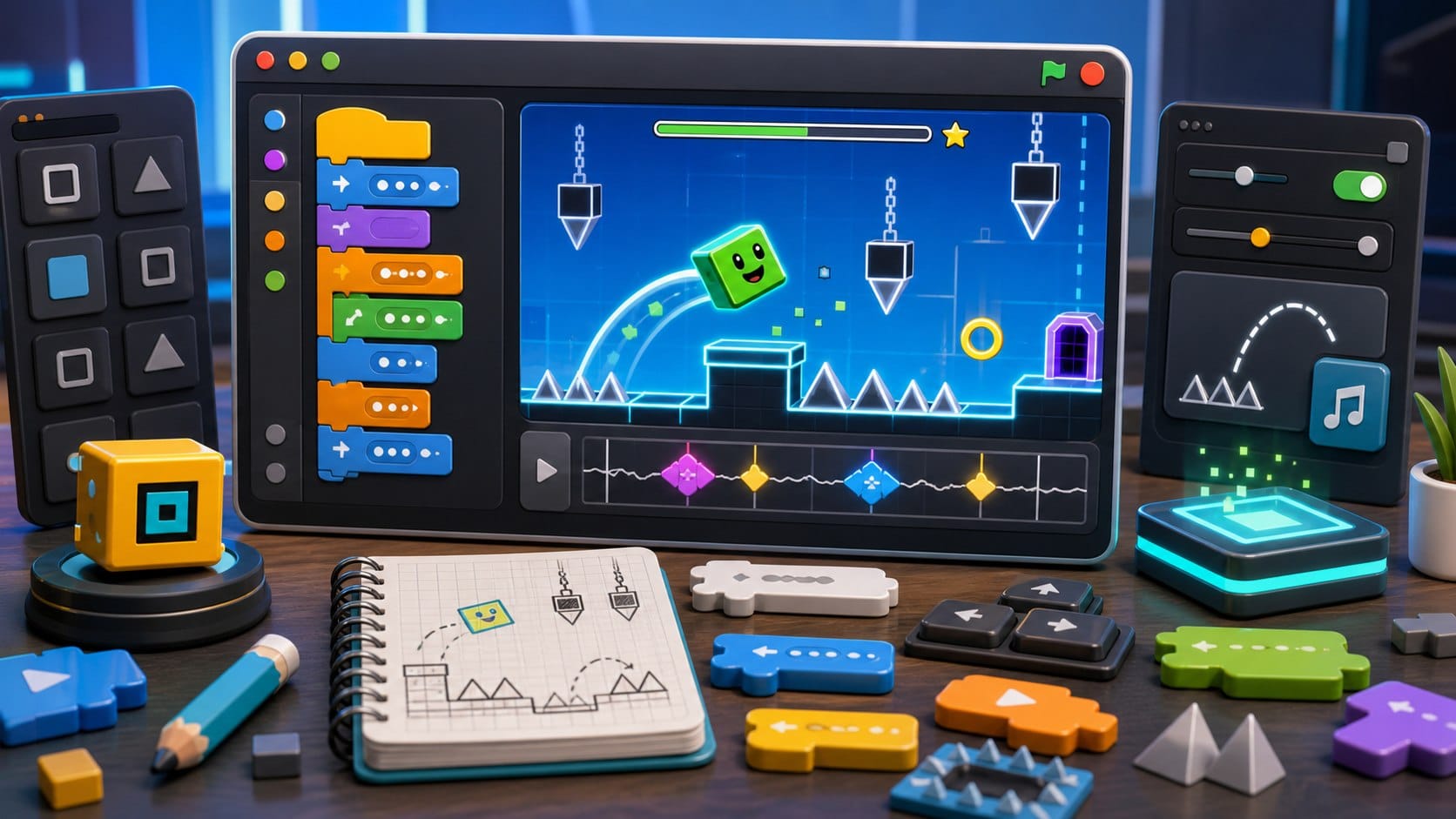 Geometry Dash in Scratch: A Beginner Guide to Building a Rhythm Platformer article hero image