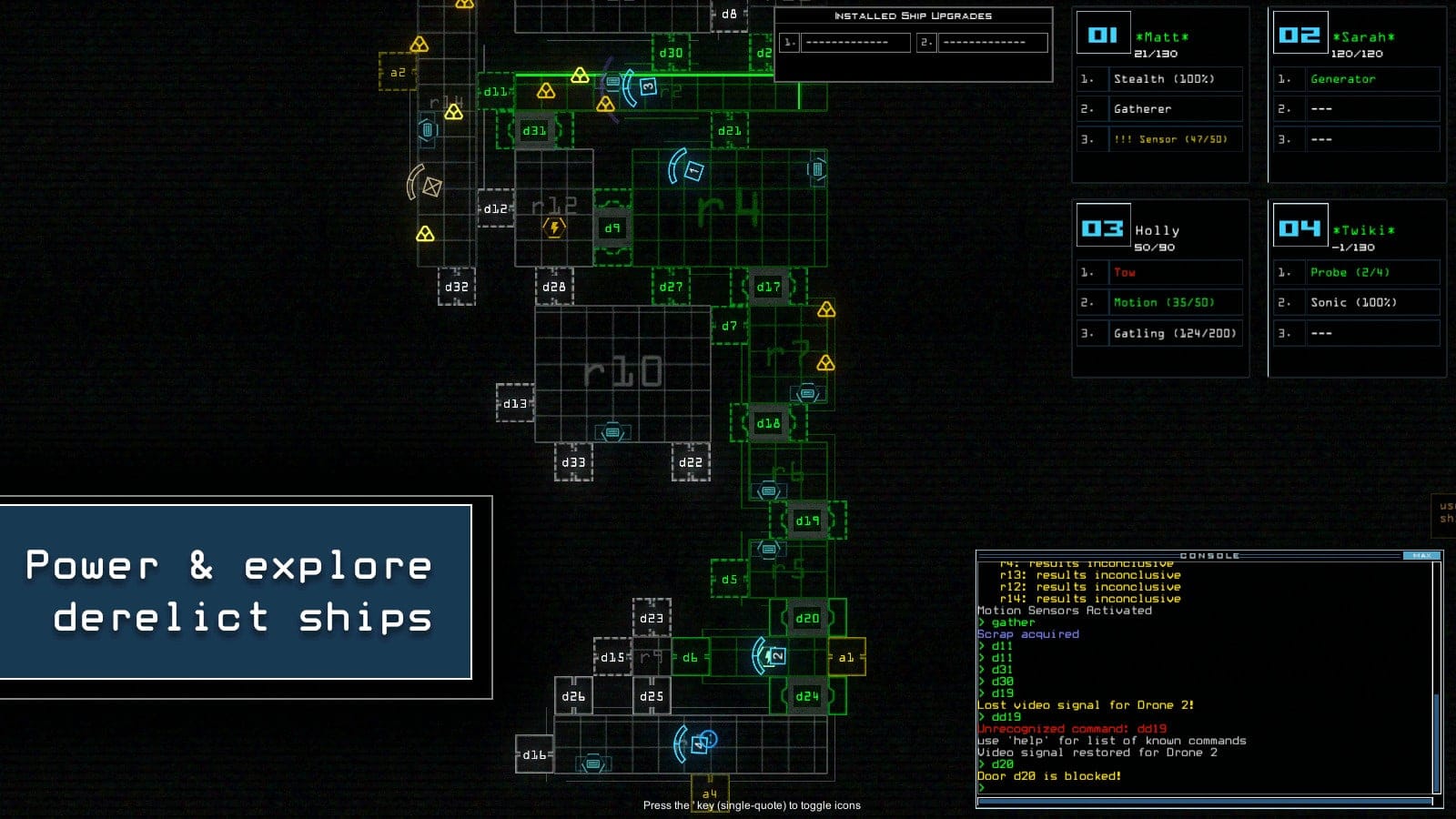 Duskers — command-line programming game screenshot 2