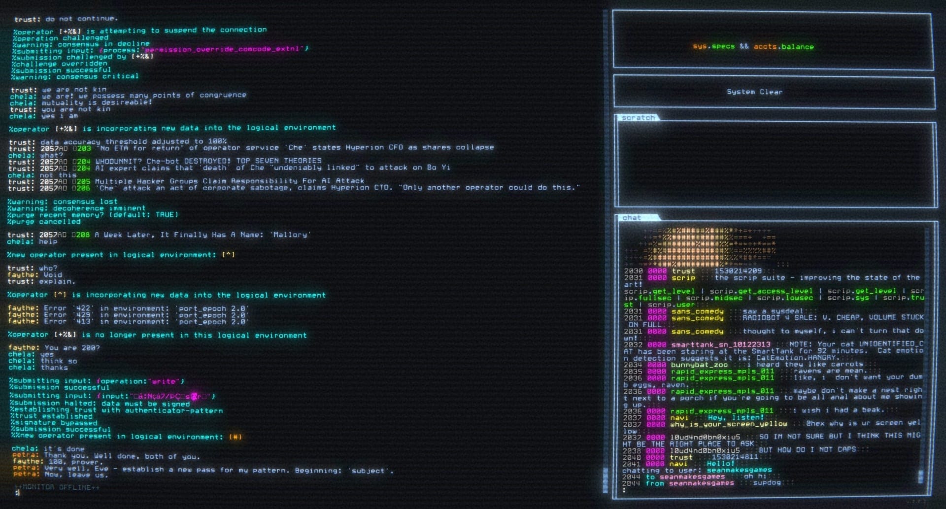 hackmud — hacking / terminal programming game screenshot 4