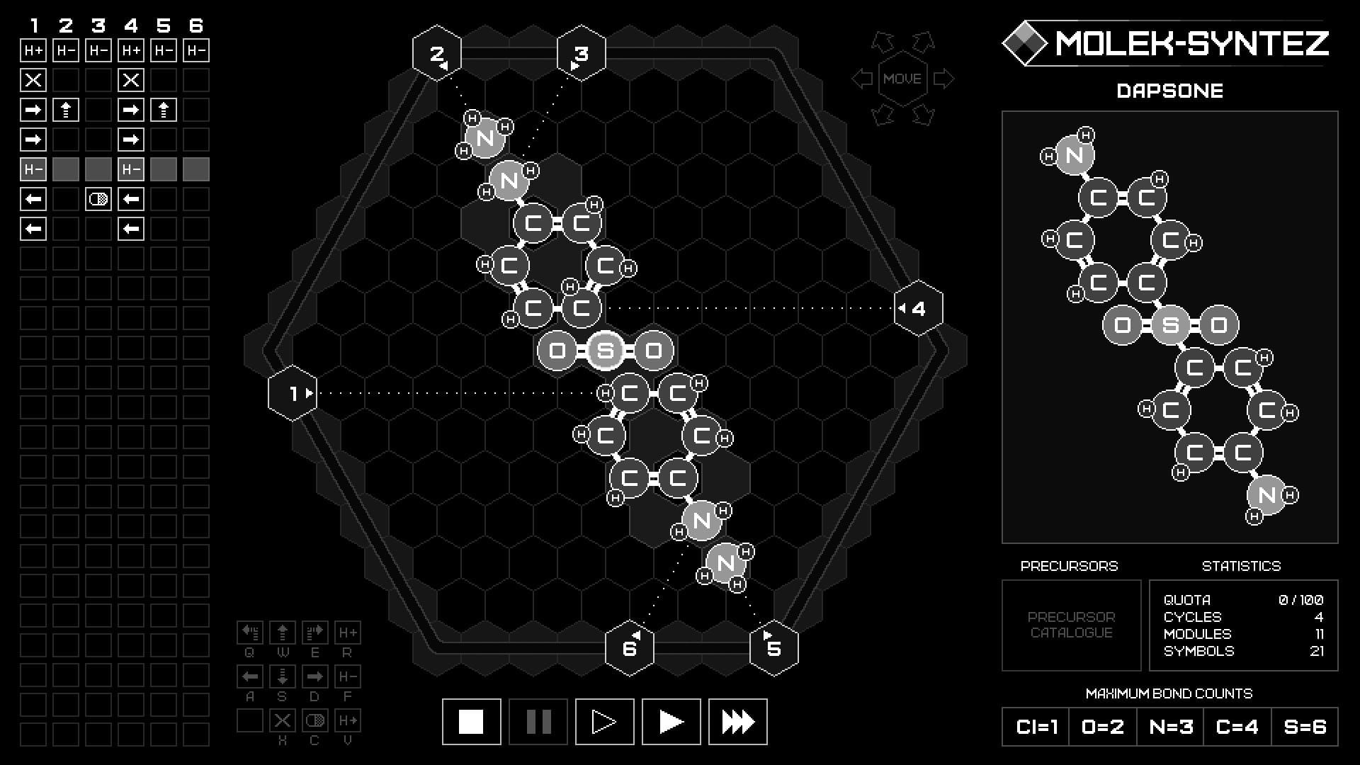 MOLEK-SYNTEZ — mechanical programming programming game screenshot 2