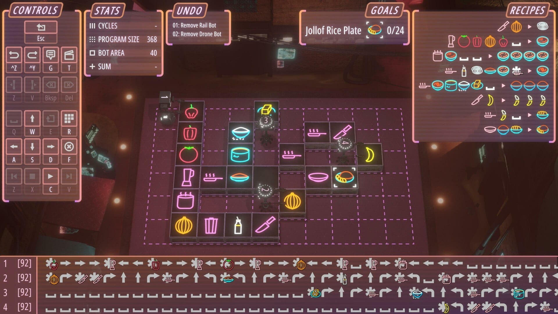 Neon Noodles — automation programming game screenshot 4