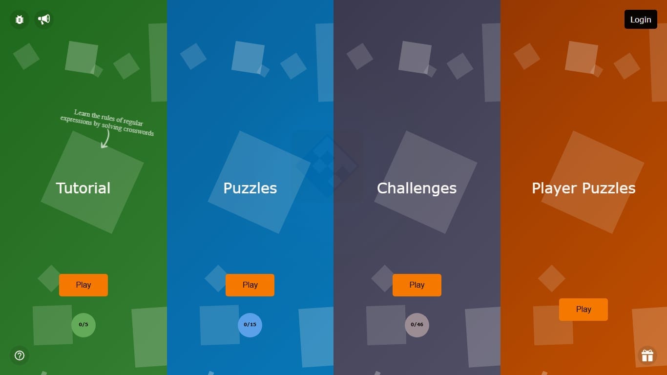 Regex Crossword — code puzzles programming game screenshot
