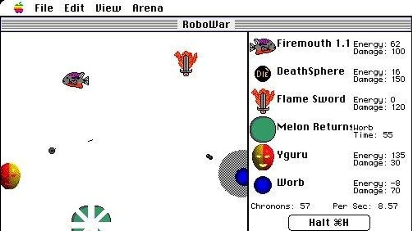 RoboWar — bot arena programming game screenshot
