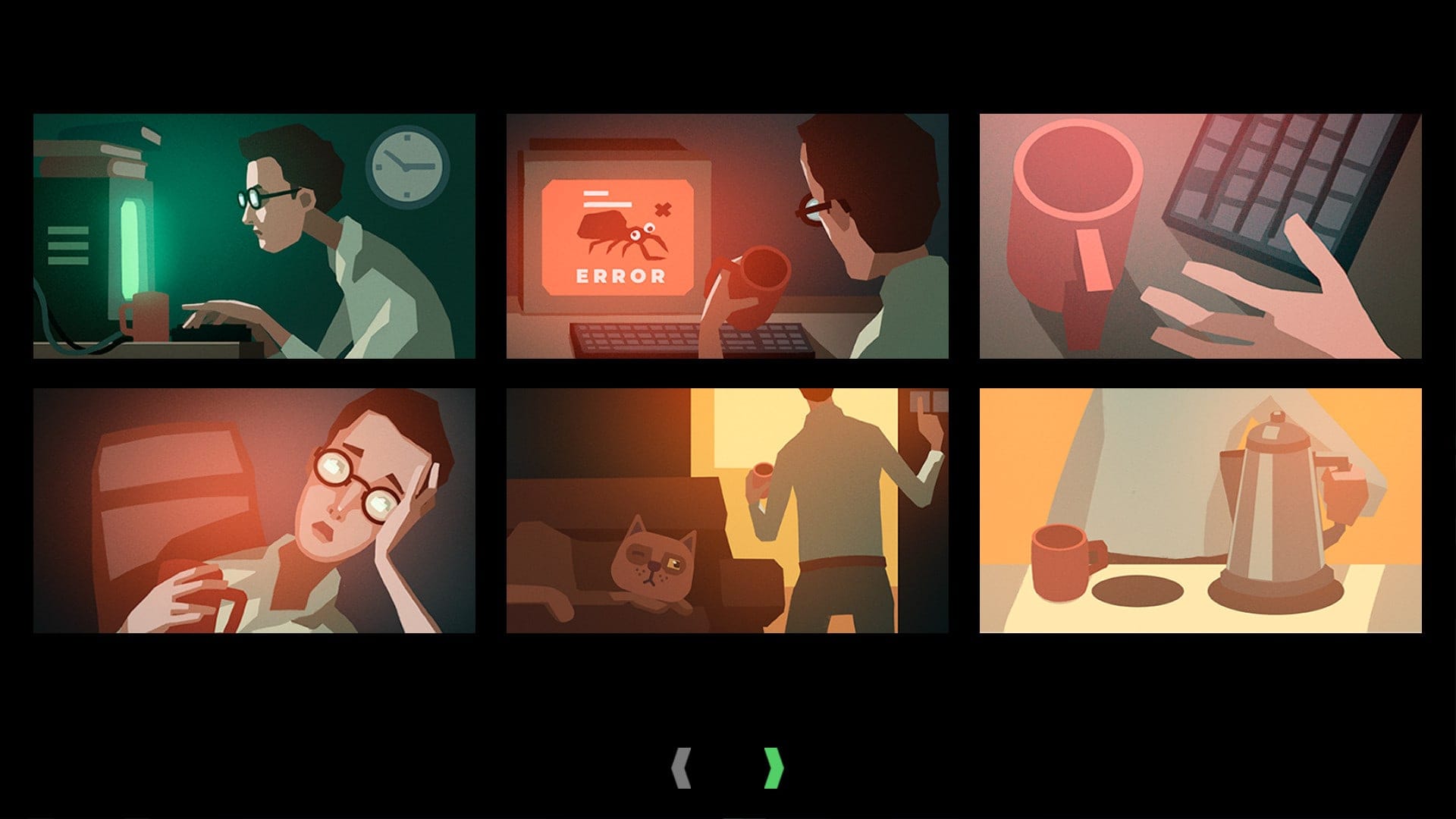 while True: learn() — visual puzzle programming game screenshot 4
